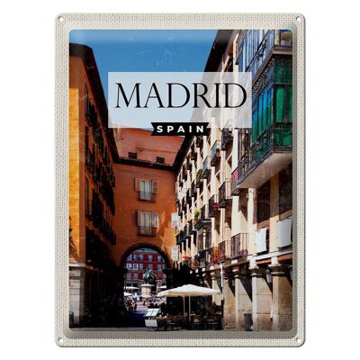 Blechschild Reise 30x40cm Madrid Spain Mittelalter Architektur