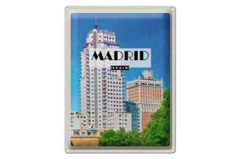 Panneau en étain voyage 30x40cm, Madrid, espagne, architecture de grande hauteur 1
