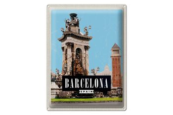 Panneau de voyage en étain, 30x40cm, image d'architecture de barcelone, espagne 1