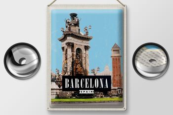 Panneau de voyage en étain, 30x40cm, image d'architecture de barcelone, espagne 2