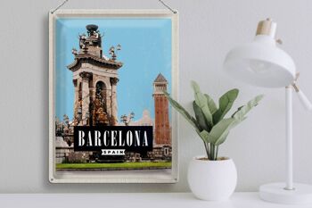 Panneau de voyage en étain, 30x40cm, image d'architecture de barcelone, espagne 3