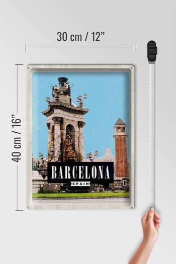 Panneau de voyage en étain, 30x40cm, image d'architecture de barcelone, espagne 4