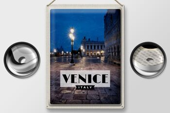 Plaque en tôle voyage 30x40cm Venise Italie vue de nuit de Venise 2