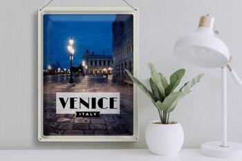 Plaque en tôle voyage 30x40cm Venise Italie vue de nuit de Venise 3