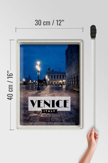 Plaque en tôle voyage 30x40cm Venise Italie vue de nuit de Venise 4