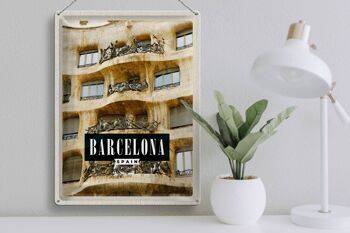 Signe en étain voyage 30x40cm, Barcelone, espagne, Architecture, vacances 3