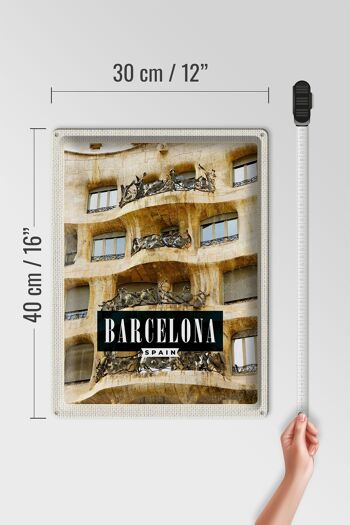 Signe en étain voyage 30x40cm, Barcelone, espagne, Architecture, vacances 4
