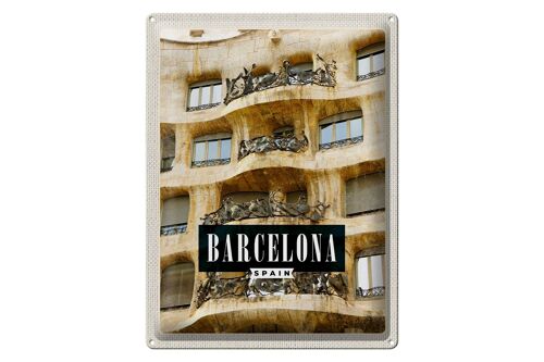 Blechschild Reise 30x40cm Barcelona Spanien Architektur Urlaub
