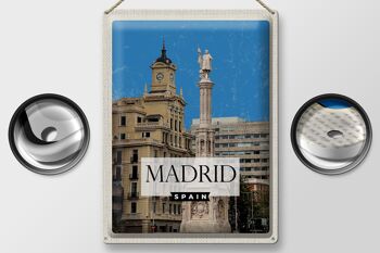 Plaque en étain voyage 30x40cm, panorama de Madrid, espagne 2
