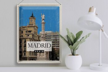 Plaque en étain voyage 30x40cm, panorama de Madrid, espagne 3