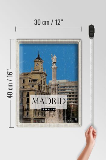 Plaque en étain voyage 30x40cm, panorama de Madrid, espagne 4