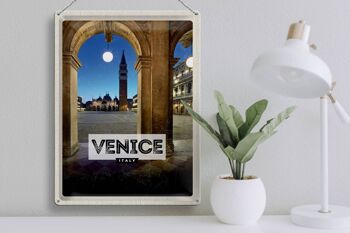 Signe en étain voyage 30x40cm, venise italie, Architecture nocturne 3