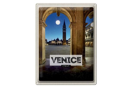 Blechschild Reise 30x40cm Venice Italien Nacht Architektur