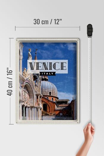 Signe en étain voyage 30x40cm, Architecture de venise italie 4