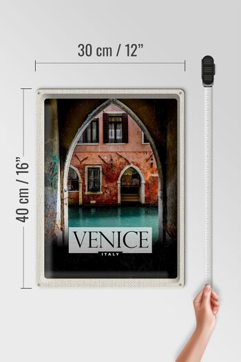 Panneau en étain voyage 30x40cm, Venise, Italie, Panorama du fleuve 4