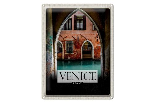 Blechschild Reise 30x40cm Venice Italien Fluss Panorama