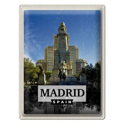 Blechschild Reise 30x40cm Madrid Spanien Pferd Panorama