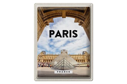 Blechschild Reise 30x40cm Paris Frankreich Louvre