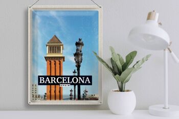 Panneau en étain voyage 30x40cm, mosaïque de jour d'image de barcelone espagne 3