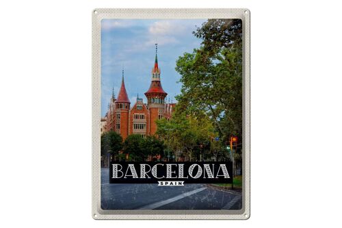 Blechschild Reise 30x40cm Barcelona Spanien Natur Innenstadt