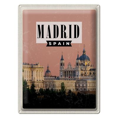 Targa in metallo da viaggio 30x40 cm Madrid Catedral de la Almudena