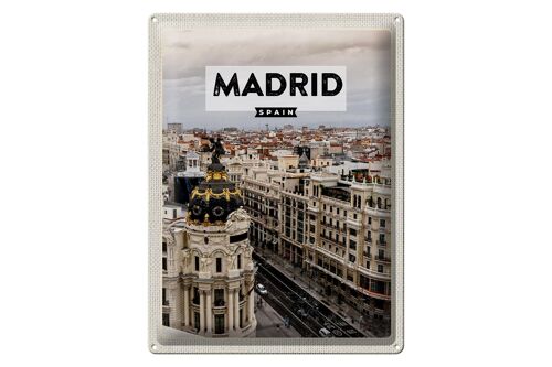 Blechschild Reise 30x40cm Madrid Spanien Reiseziel Architektur