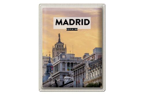 Blechschild Reise 30x40cm Madrid Spanien kurz Trip