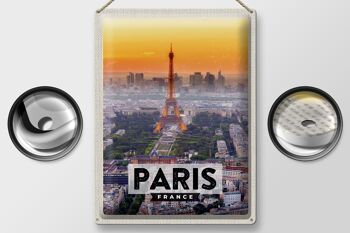 Panneau en étain voyage 30x40cm, Paris, France, tour Eiffel 2