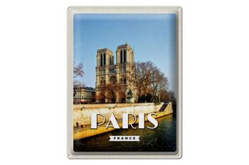 Plaque en tôle Voyage 30x40cm Paris France Notre-Dame Voyage 1
