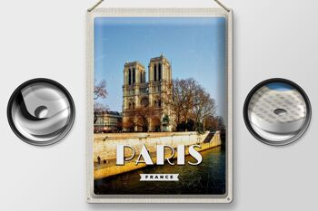 Plaque en tôle Voyage 30x40cm Paris France Notre-Dame Voyage 2