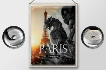 Plaque en tôle voyage 30x40cm Paris France Tour Eiffel Dragon 2
