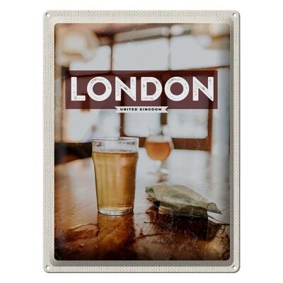 Cartel de chapa Travel 30x40cm Londres Reino Unido Corona