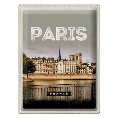 Panneau en étain voyage 30x40cm, Paris France Architecture
