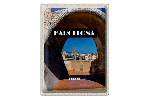 Blechschild Reise 30x40cm Barcelona Spanien Stadt Reiseziel