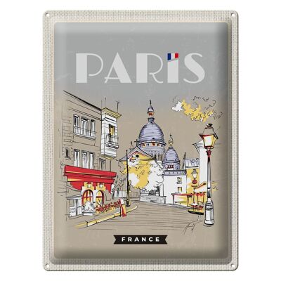 Blechschild Reise 30x40cm Paris Frankreich Gemälde Stadt
