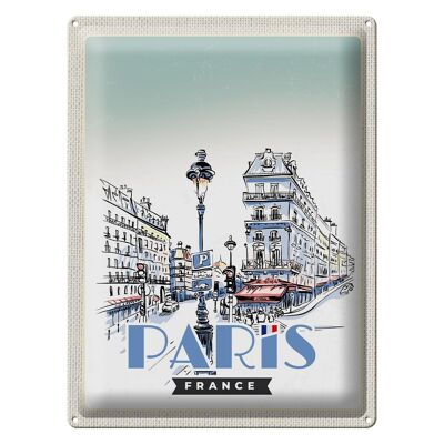 Targa in metallo da viaggio 30x40 cm Parigi Francia Città Immagine artistica