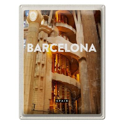 Blechschild Reise 30x40cm Barcelona Spanien Mittelalter Bild