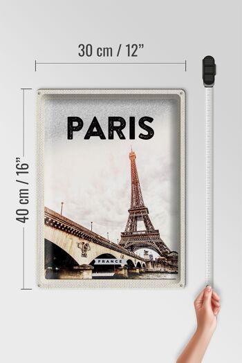 Panneau en étain voyage 30x40cm, Paris, France, tour Eiffel, tourisme 4