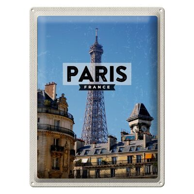 Cartel de chapa de viaje 30x40cm París Francia Torre Eiffel ciudad