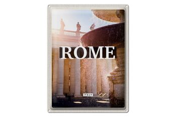 Signe en étain voyage 30x40cm, fontaine de Rome, italie, moyen âge 1