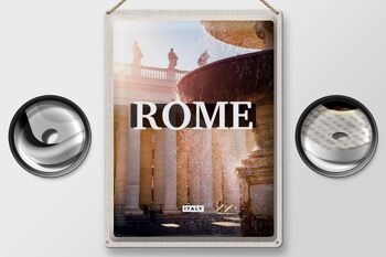 Signe en étain voyage 30x40cm, fontaine de Rome, italie, moyen âge 2
