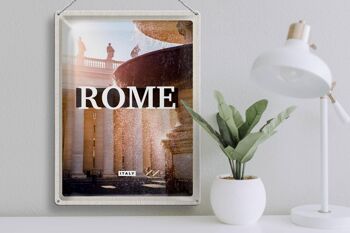 Signe en étain voyage 30x40cm, fontaine de Rome, italie, moyen âge 3