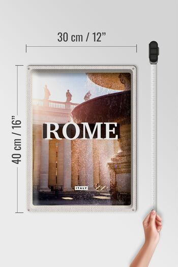 Signe en étain voyage 30x40cm, fontaine de Rome, italie, moyen âge 4
