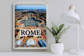 Signe en étain voyage 30x40cm Rome Italie place Saint-Pierre Vatican 3