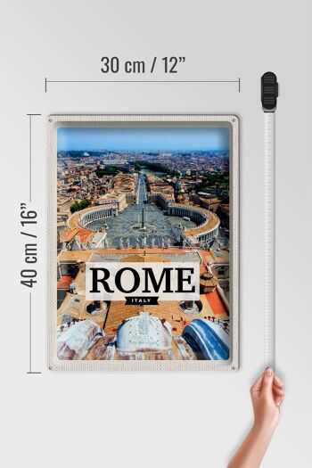 Signe en étain voyage 30x40cm Rome Italie place Saint-Pierre Vatican 4