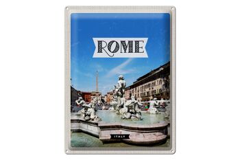 Signe en étain voyage 30x40cm, Rome italie, Sculpture de fontaine, vacances 1