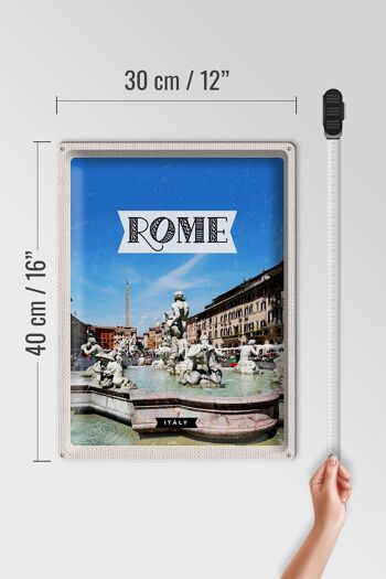 Signe en étain voyage 30x40cm, Rome italie, Sculpture de fontaine, vacances 4