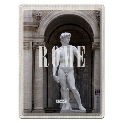 Targa in metallo da viaggio 30x40 cm Roma Italia Statua Destinazione di viaggio per le vacanze