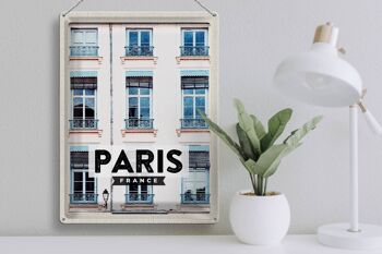 Panneau en étain voyage 30x40cm, Paris France Architecture ville 3