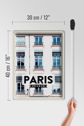 Panneau en étain voyage 30x40cm, Paris France Architecture ville 4